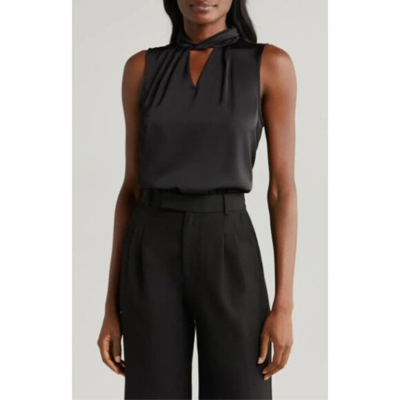 Halogen Top Women's Black Seamless Twist Neck Sleeveless Blouse Top Size 2X - Picture 1 of 8
